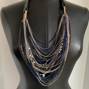 Juicy Couture Leather and Chain Statement Necklace